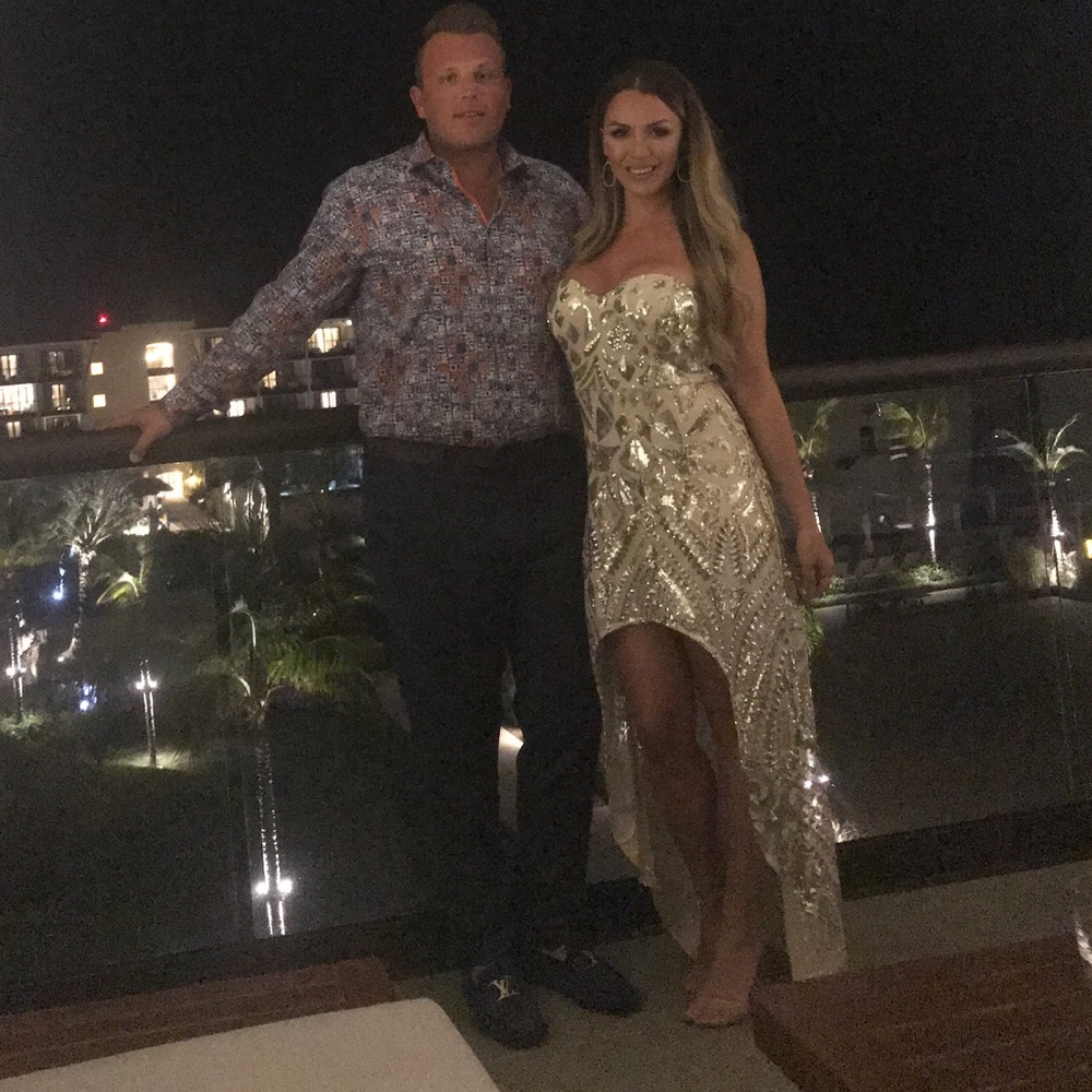 Gold sparkly high low dress. perfect for NYE